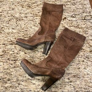 Frye leather mimi scrunch boots